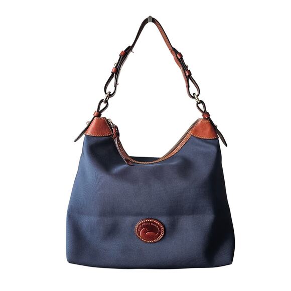 Dooney & Bourke Navy Blue Erica Large Nylon Shoulder Bag - Picture 1 of 8